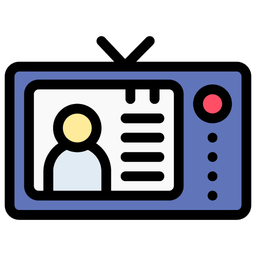 graphic of a person on a vintage tv